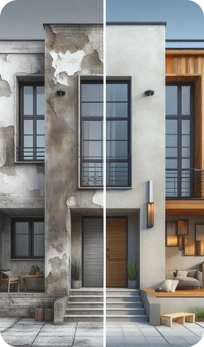 Contemporary interior setup by Home Aura with modern textures