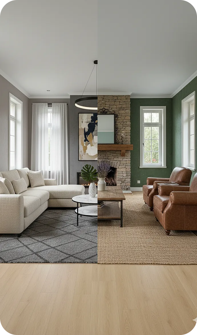 Home Aura modern interior design inspiration with elegant layout