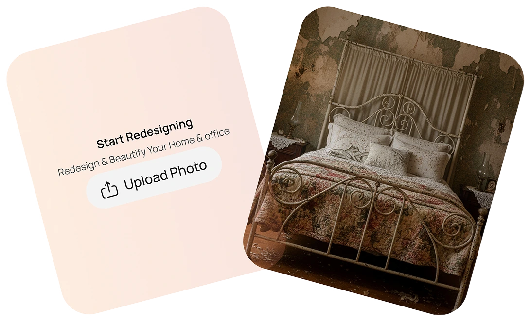 Upload a room photo to start an AI interior design