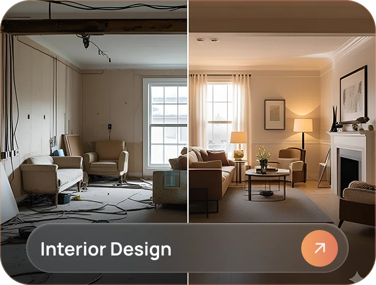 Modern living room AI interior design concept